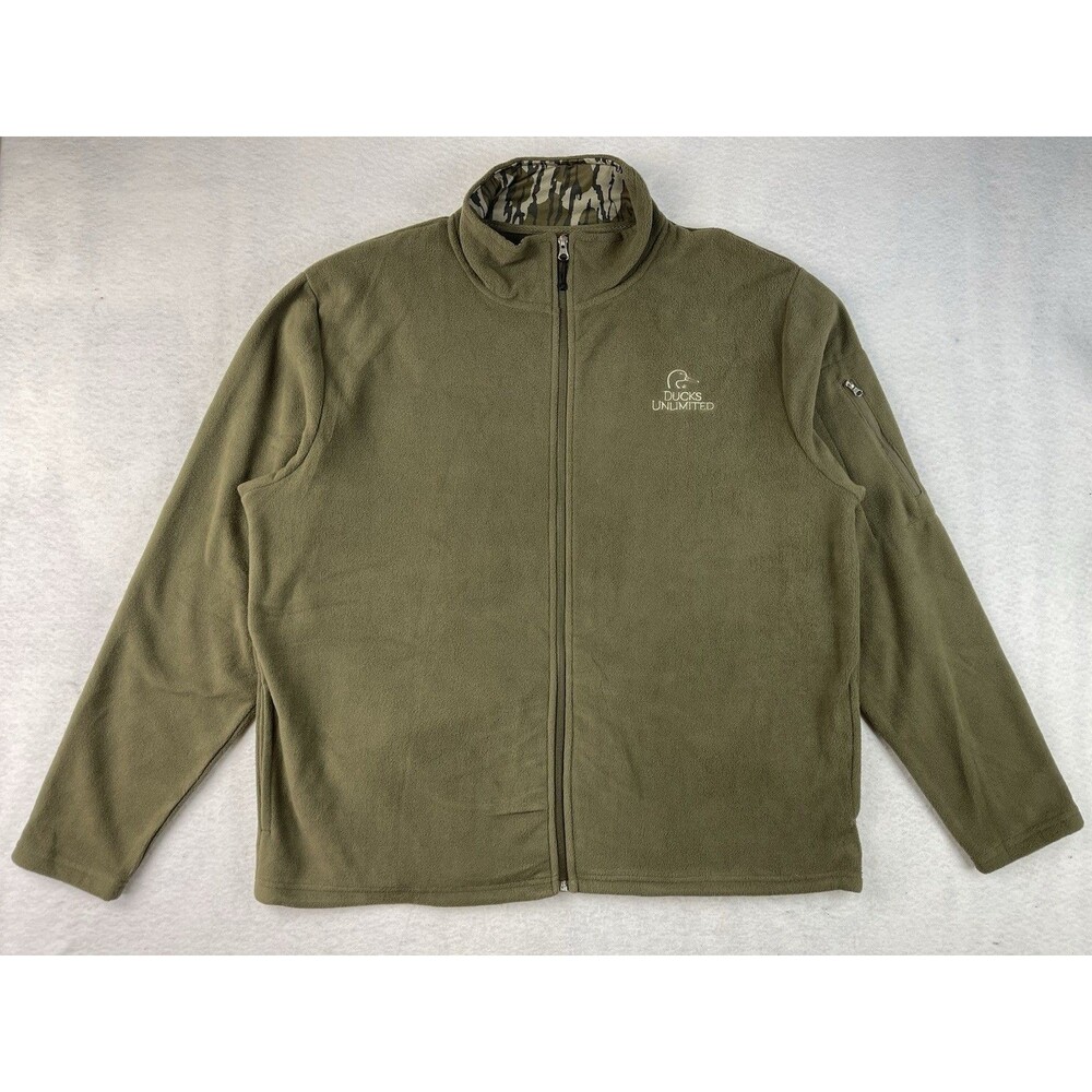Ducks Unlimited Men’s XL Olive Green Fleece Full Zip Jacket